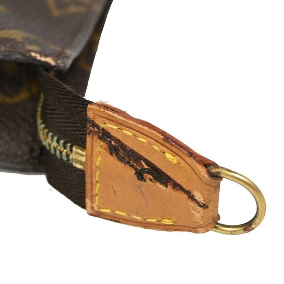 LOUIS VUITTON LV Logo Bucket PM Pouch Bag Monogram Leather Brown Gold - Picture 8 of 15